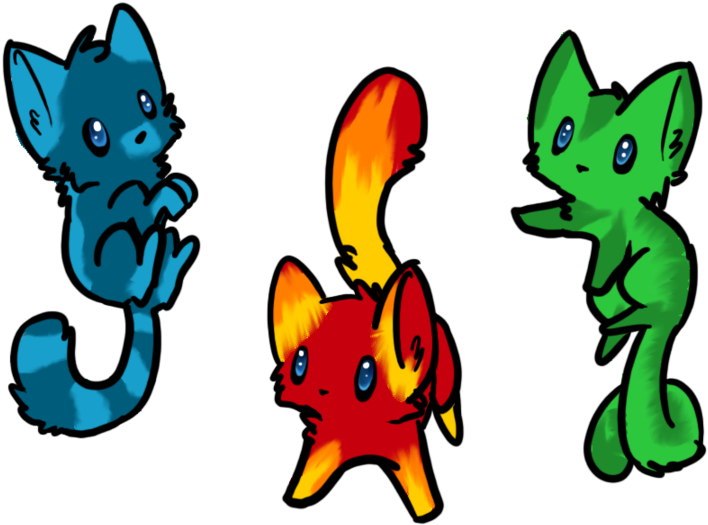 Ultra Rare Element Cat Adopts- Closed By Softcloudrc - Water Element Cat (900x630)