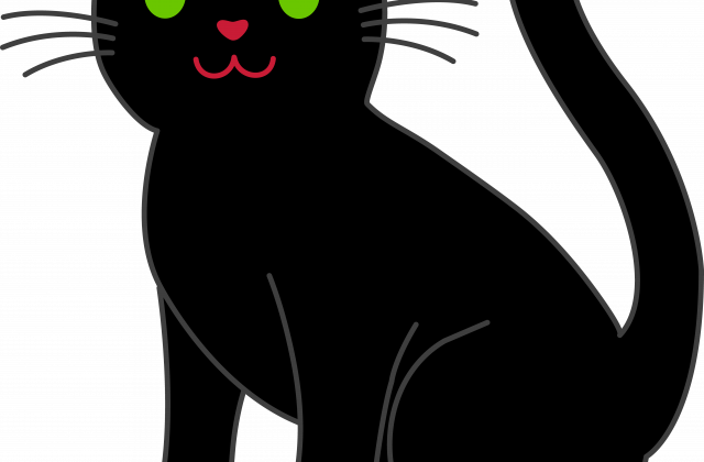 Zoom - Black Cat Clipart (640x420)