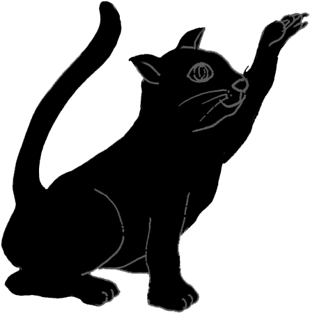 Silhouette Of Hunting Cat - Black Cat (512x512)