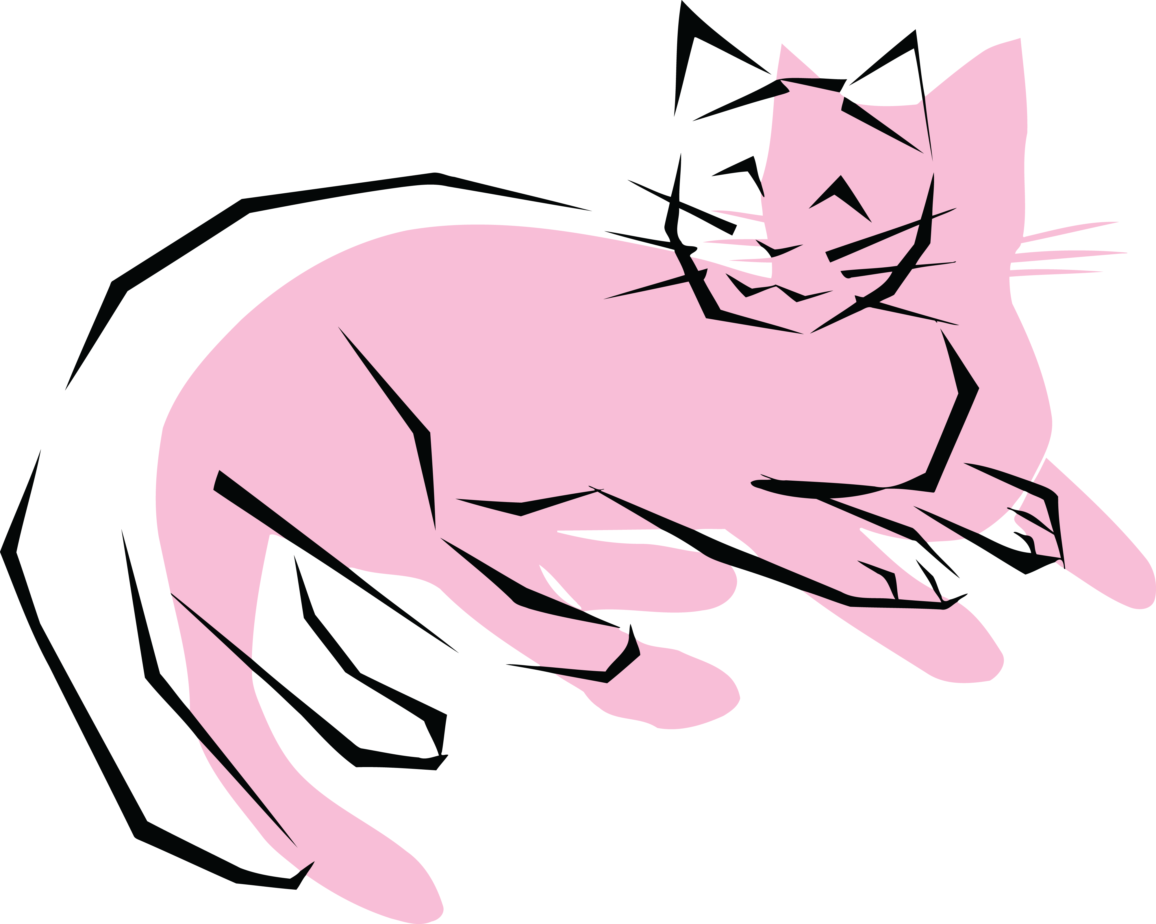 Free Clipart Of A Pink Cat - Portable Network Graphics (4000x3197)