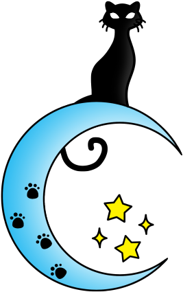 Cat On The Moon Tattoo Clipart - Cat (450x450)