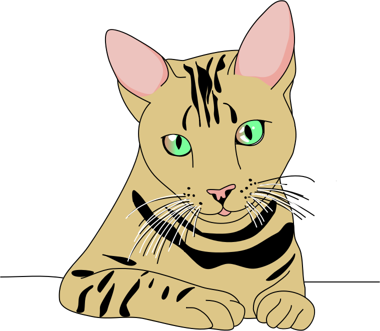 Free Striped Cat Clipart - Cat (760x662)