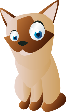 Siamese Cat Clipart The Wall - Brown Cartoon Cat Shower Curtain (278x471)