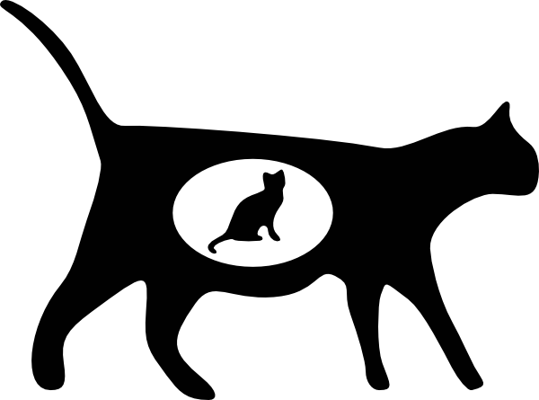 Free Vector Cat Icons Clip Art - Black Cat Transparent Background (600x445)