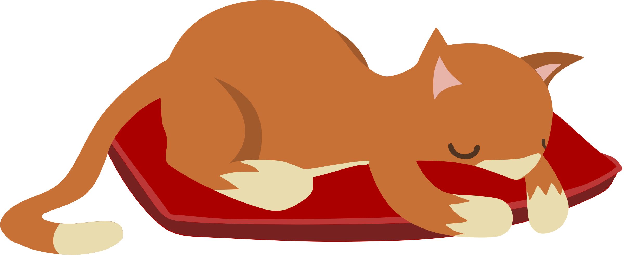 Medium Image - Sleeping Cat Clipart Png (2400x981)