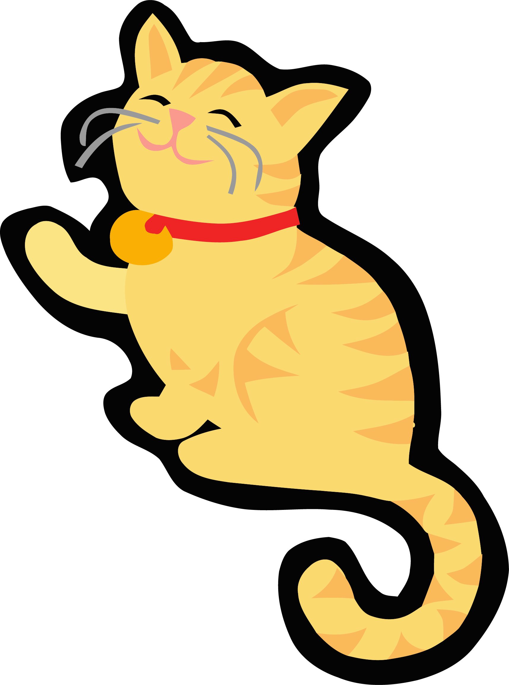 Smile Cat Clipart Png - Black And White Cartoon Cat (1716x2308)