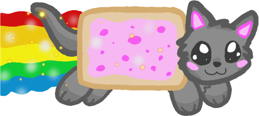Kawaii Nyan Cat By P0ckyy - Kawaii Nyan Cat Png (1368x855)