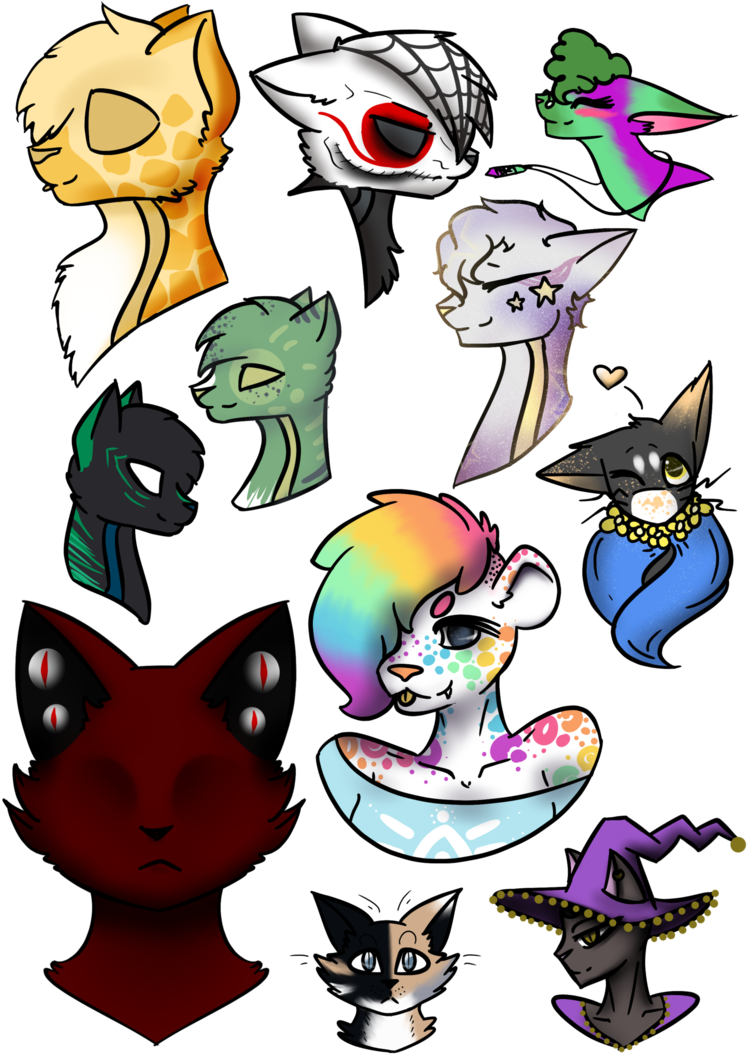 Bunch Of Cat Doodles By Otakuneko2499 - Drawing (751x1064)