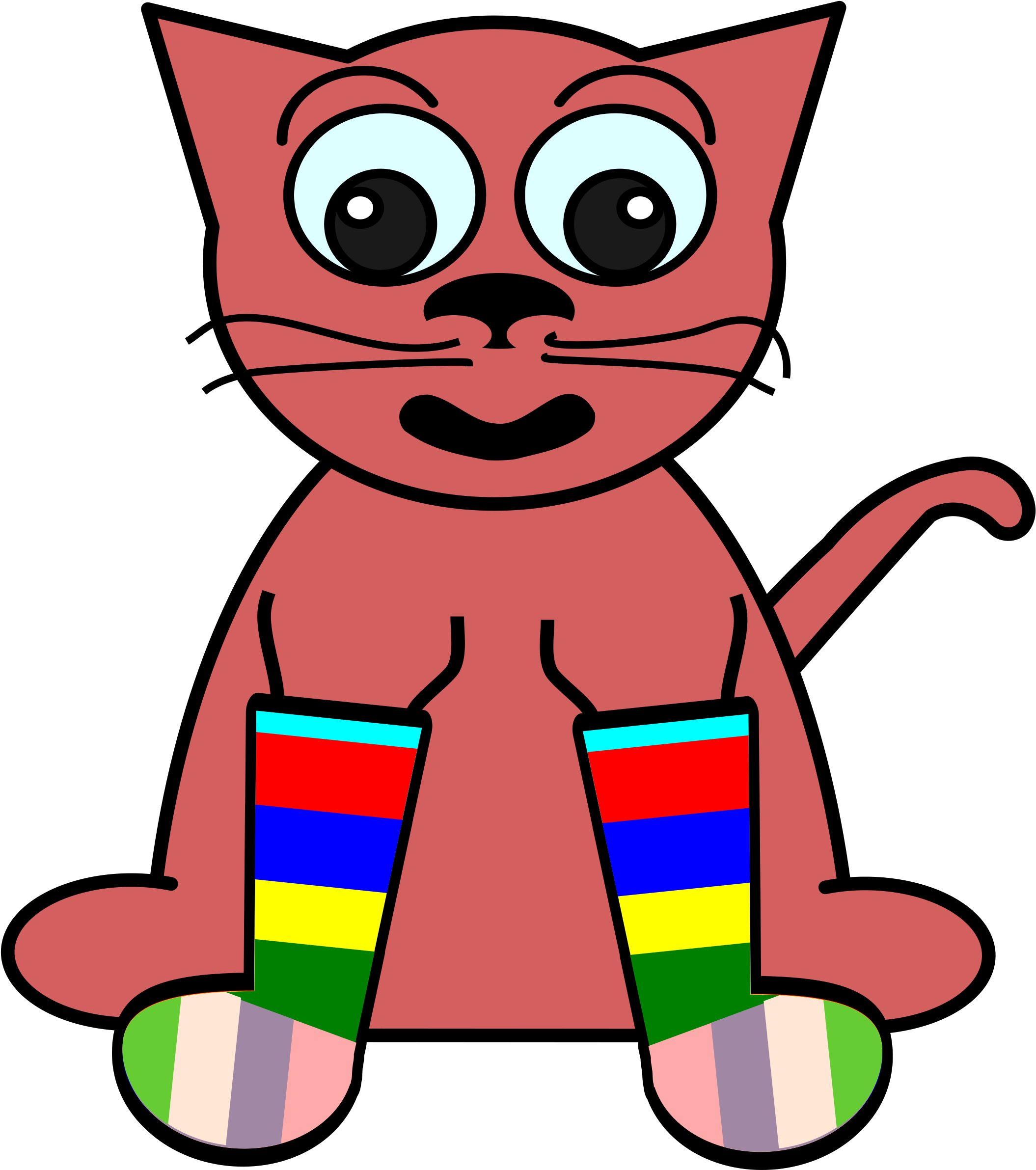 Cartoon Cat In Rainbow Socks - Crazy Cat Lady Tote Bag (2135x2400)