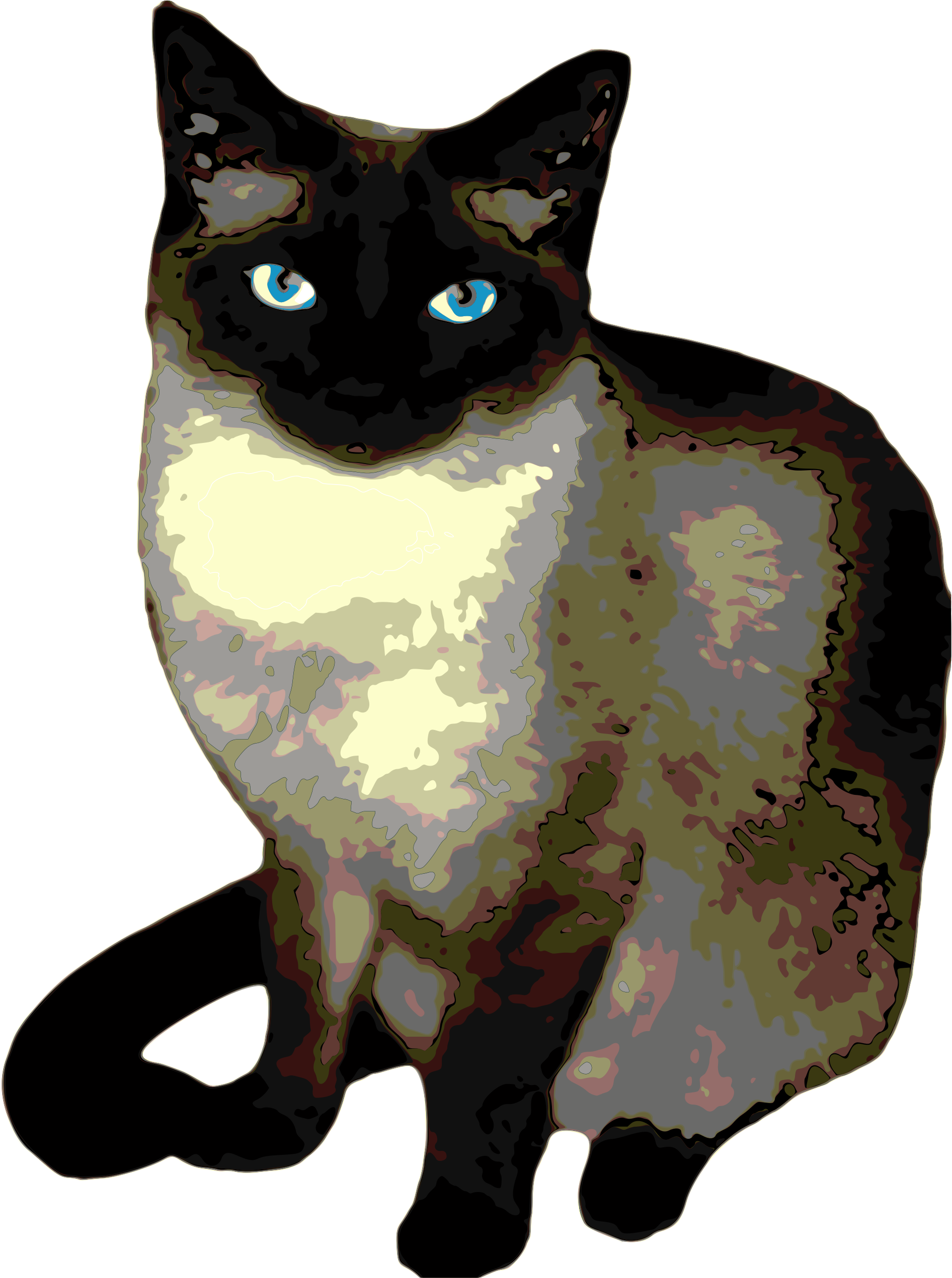 182 × 240 Pixels - Siamese Cat Transparent Clipart (2000x2629)