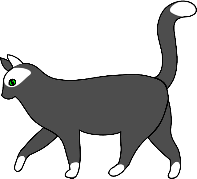 Mammal Cat, Animal, Walking, Mammal - Cat Walking Clipart (640x582)