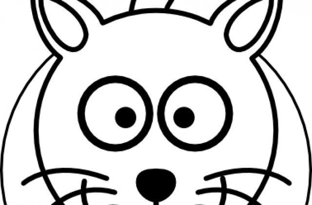 Cute Cats Black And White Clipart - Cat Clip Art Black (640x420)