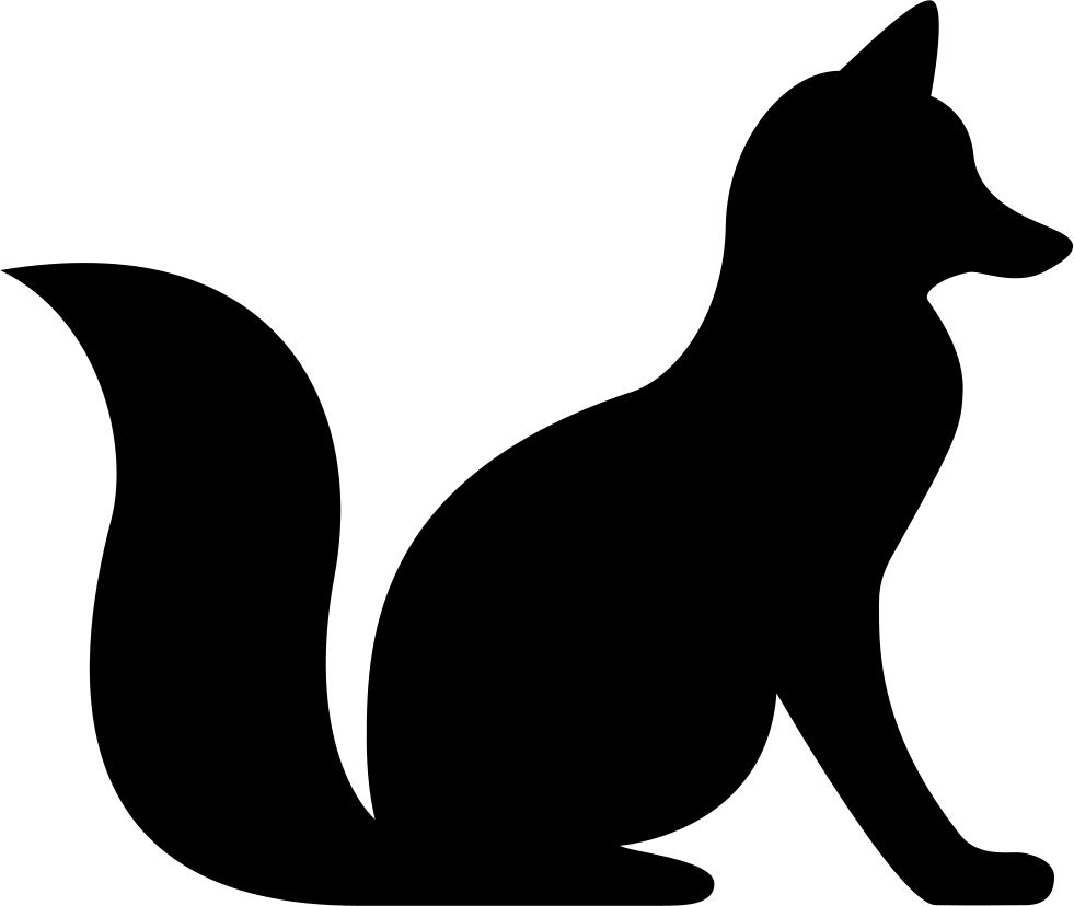 Png File - Fox Sitting Silhouette (981x828)