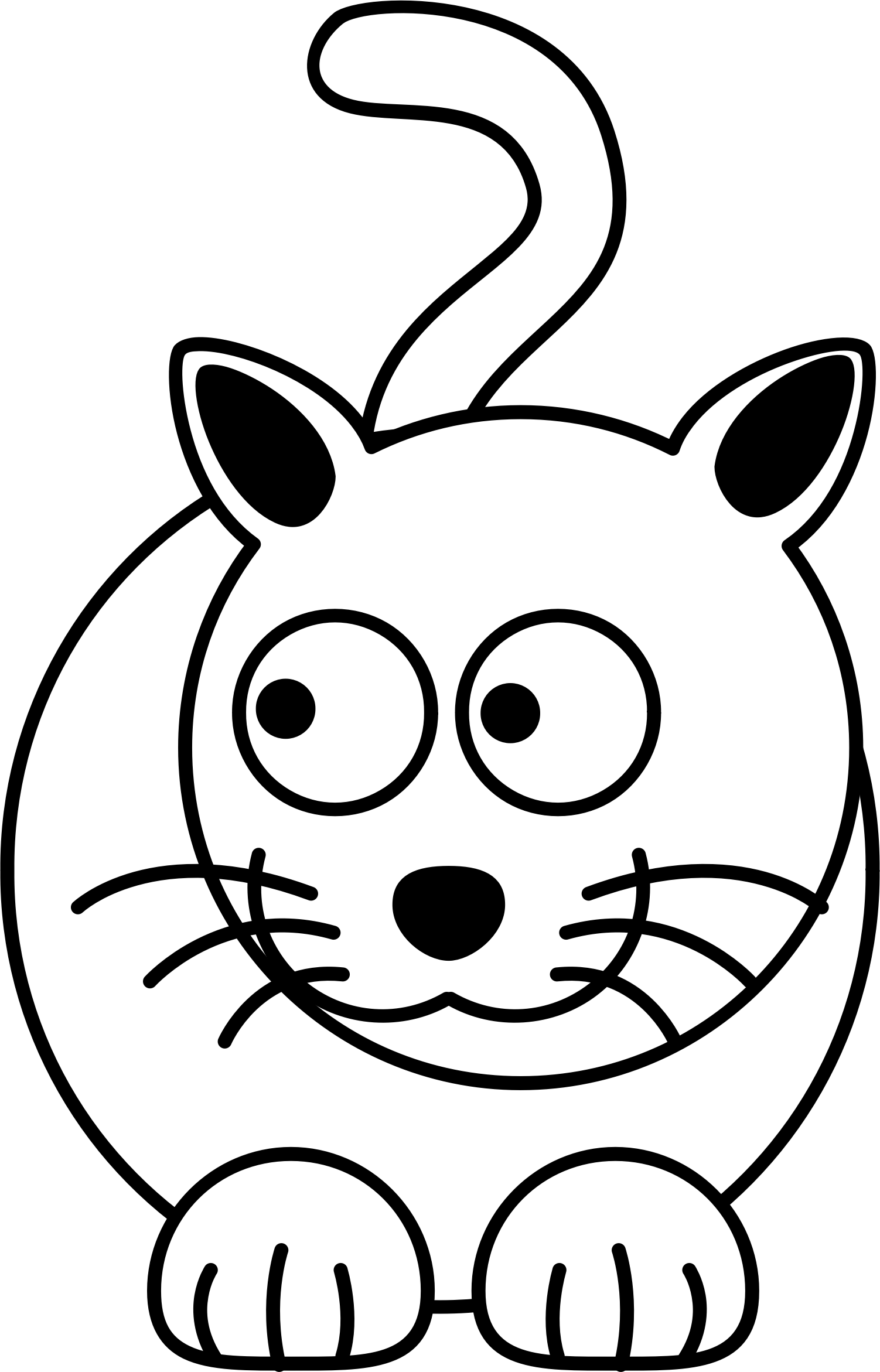 Big Image - Black And White Cartoon Cats (1502x2342)