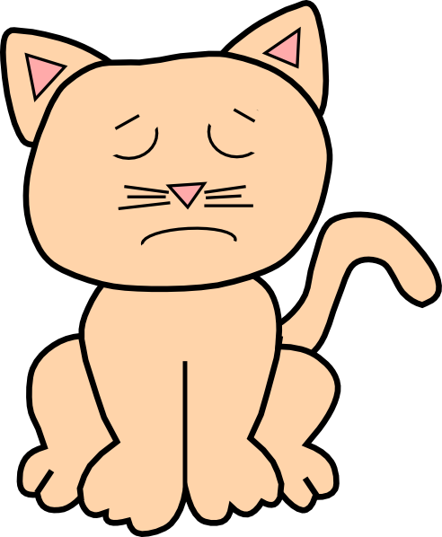 Sad Clip Art Cat (492x598)