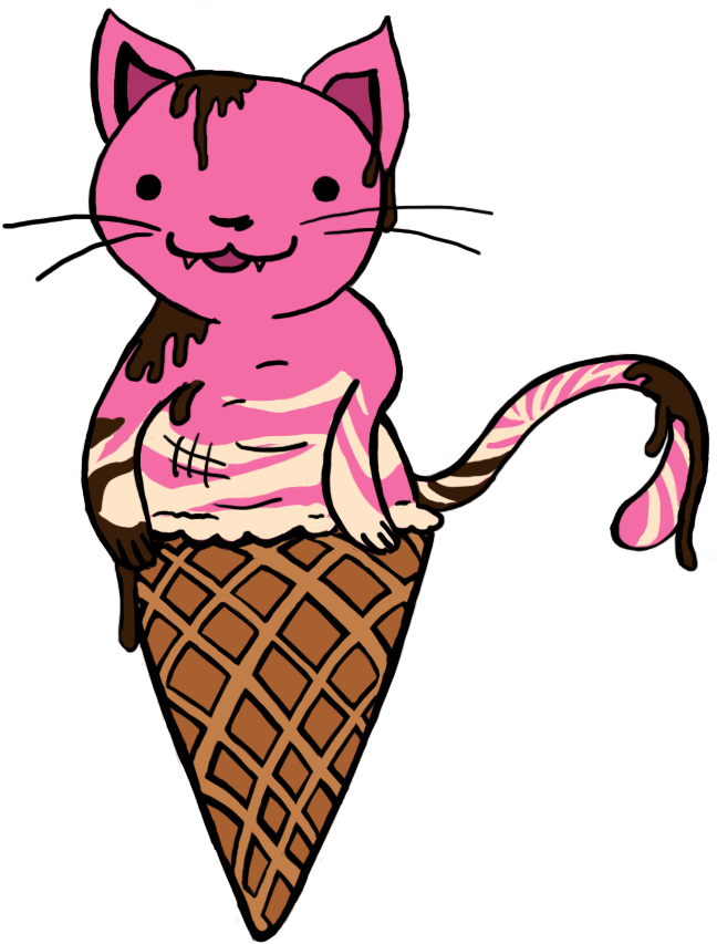 Ice Cream Kitty Cone By Chibi-fisch - Ice Cream Kitty Cat (787x997)