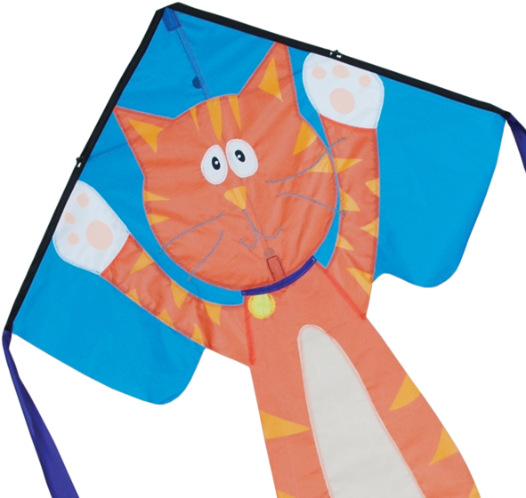 33" Googly Kitty Cat Easy Flyer Kite - Premier Googly Kitty, Flyer Kite, 33" X 21" (600x600)