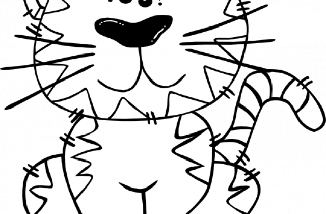 Cartoon Cat Sitting Outline Clip Art At Clker Com Vector - Cartoon Cats (640x420)