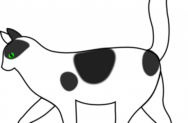 Cute Cats Black And White Clipart - Example Of An Assonance (640x420)
