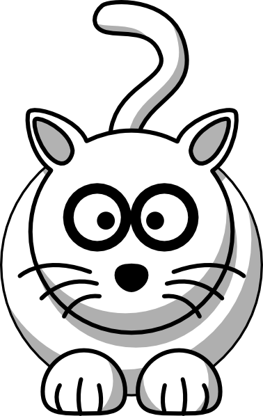 Black And White Cartoon Cats (378x598)