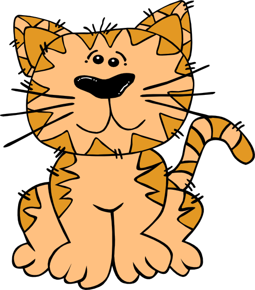 Cat Sitting Clip Art - Gambar Animasi Hewan Kucing (522x593)