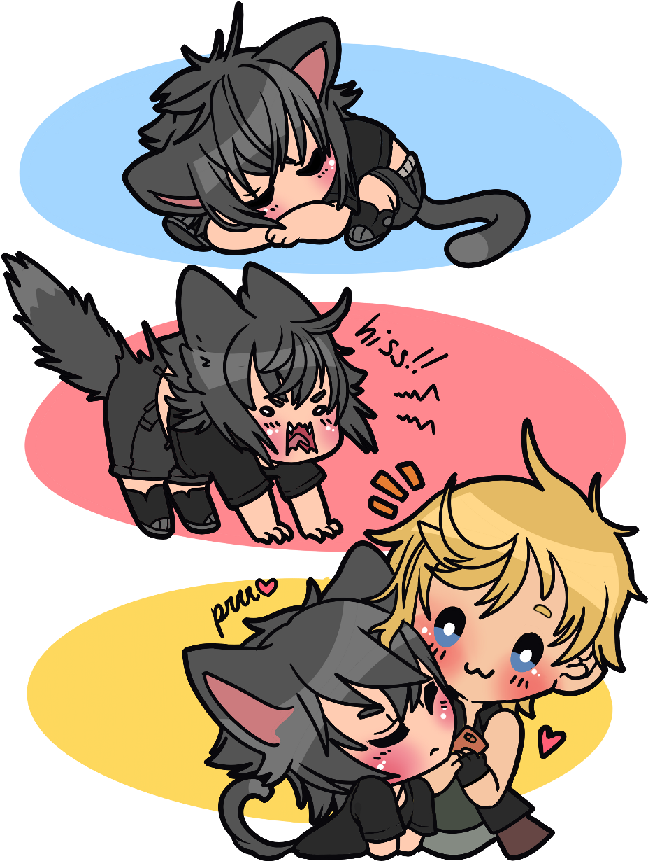 Noctis Lucis Caelum Black Kitty Cat Unlucky Kitten - Neko Noctis (1000x1281)