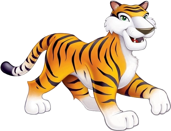 Tiger Cartoon Images - Cutout Props Jungle Animals (600x600)