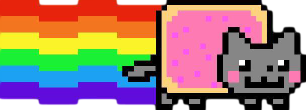 Nyan Cat Clipart - Nyan Cat Gif (608x220)