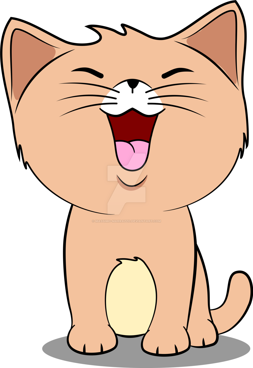 Kawaii Cat By Massimo-marrazzo - Kawaii Cartoon Cat Png (1024x1492)