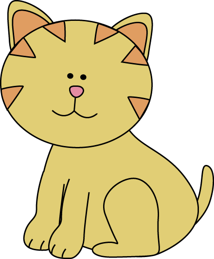 Yellow Clipart Kitten - Clip Art Kitten (440x534)