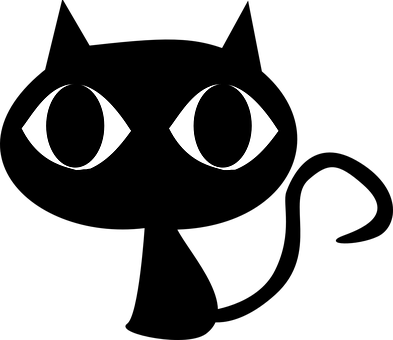 Cat Animal Eyes Feline Cartoon Comic Black - Cat Black Clipart (393x340)