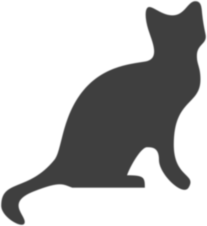 Feline Clipart Gray Cat - Cat Silhouette (660x720)