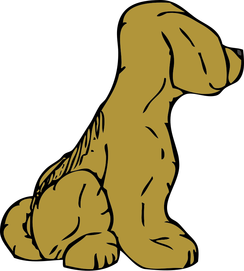 Man, Dog, Other, Side, Sitting, Pet, Friend - Cartoon Dog From Side (809x900)