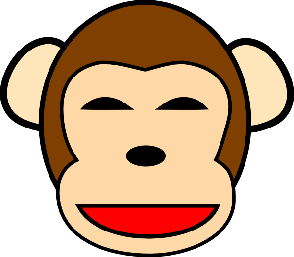 Happy Chimpanzee Clip Art - Monkey Clip Art (600x524)
