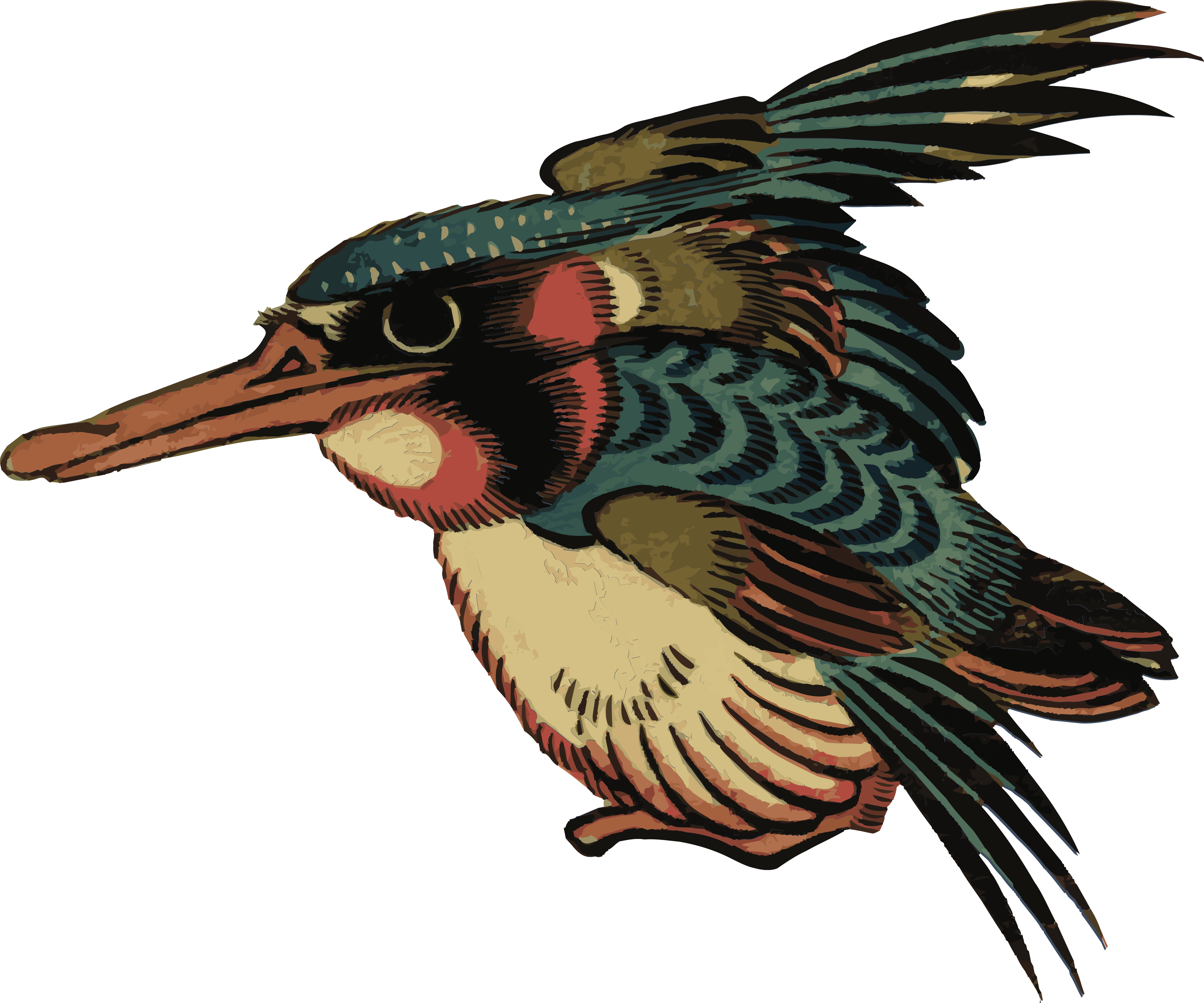 Free Clipart Of A Kingfisher Bird - Clip Art (4000x3334)