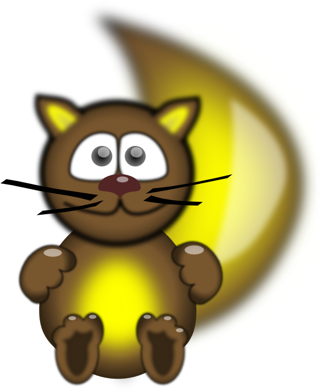 Clipart - Mascota Cafe - Gold Brown Cartoon Cat Trucker Hat, White (669x800)