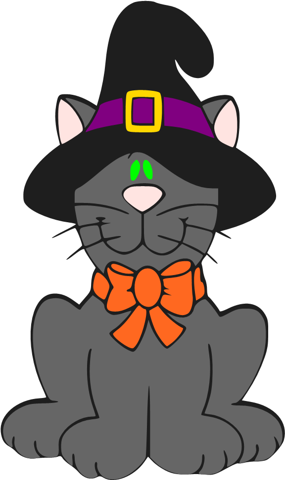 Cat Charm Of Beautiful Fine Feathers That Make This - Cartoon Halloween Cat (610x1003)
