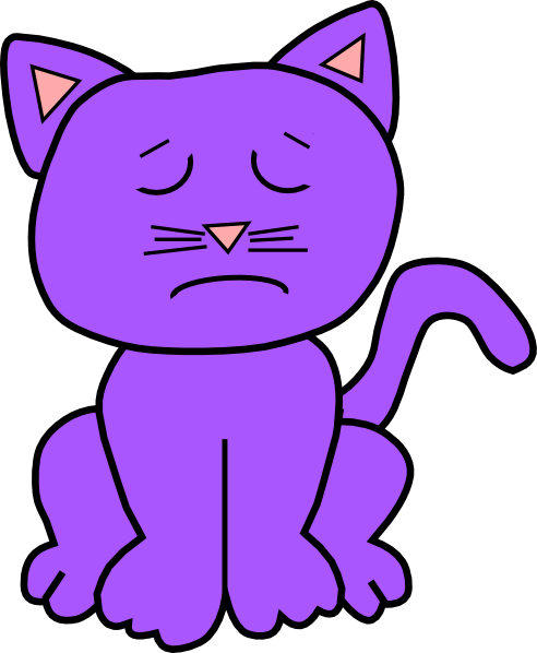 Purple Cat Clipart (492x598)