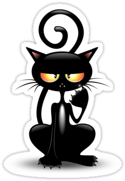 Cartoon Black Cats - Angry Cat Clip Art (375x360)