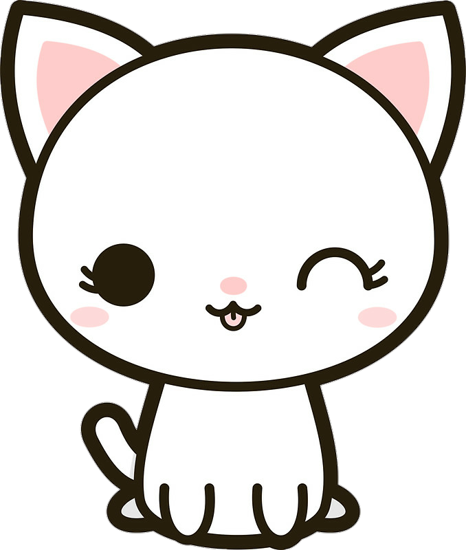 Pink Sticker - Kawaii Cat Png (1024x1024)