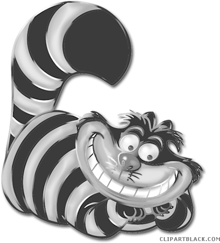 Cheshire Cat Animal Free Black White Clipart Images - Cheshire Cat Clip Art (512x512)