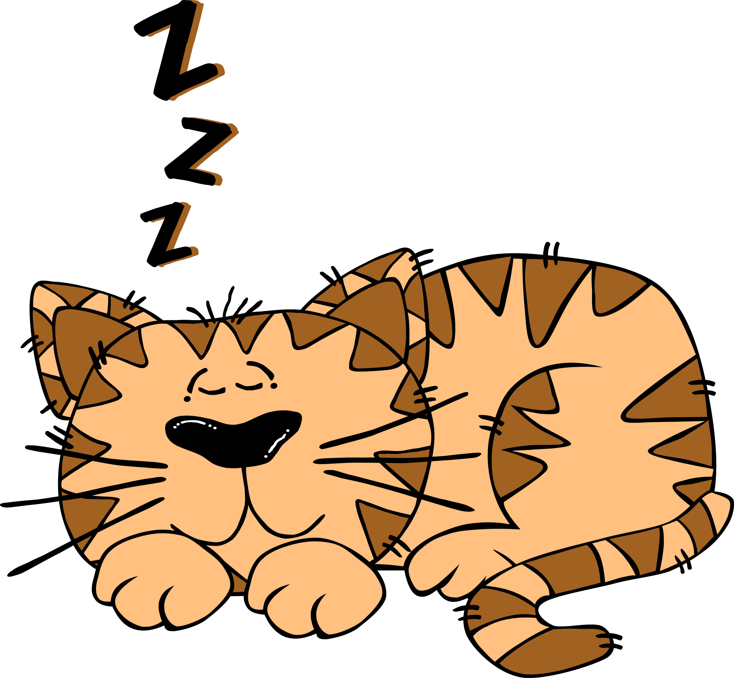 Big Cat Clipart Sleepy Cat - Cat Sleeping Clipart (2400x2216)