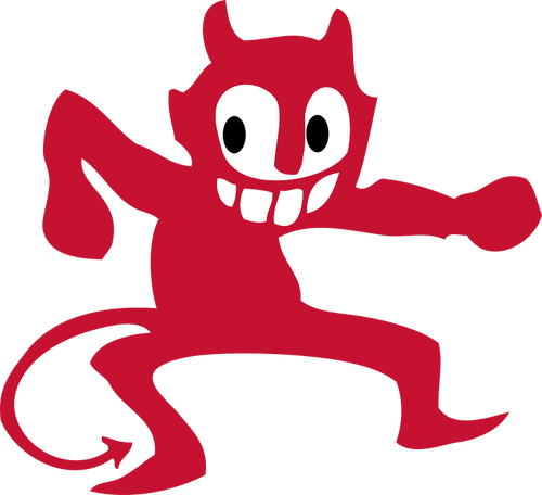 Crazy Dancing Pink Cat Clipart - Demon Clipart (500x456)