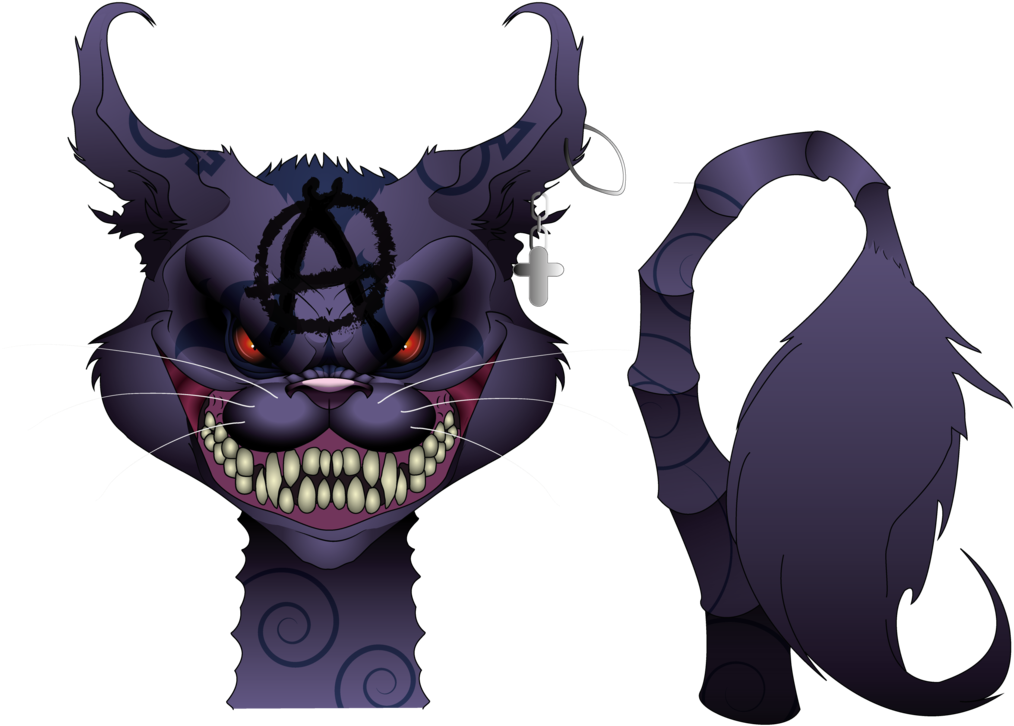 Cheshire Cat Vector By Pyc-art - Creepy Cheshire Cat Transparent (1024x736)