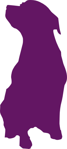 Purple Dog Clip Art At Clkercom Vector Online - Dog Sitting Silhouette Png (270x598)