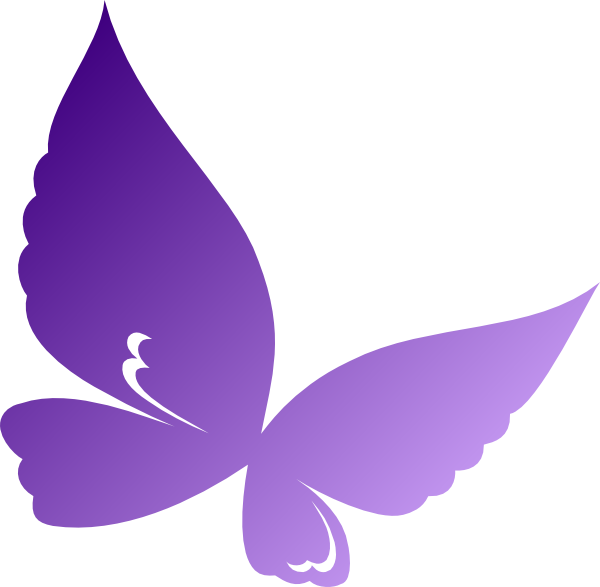 Gradient Purple Butterfly Clip Art At Clipart - Purple Butterfly Clipart (600x587)