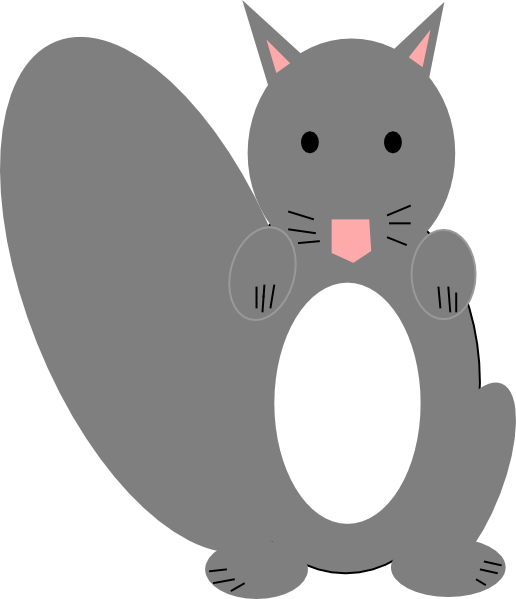 Gray Squirrel Clipart Cartoon - Cute Gray Squirrel Clipart (516x599)