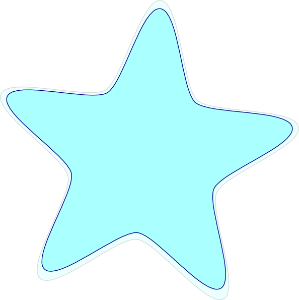 Light Blue Star Svg Clip Arts 594 X 595 Px - Cartoon Blue Star Png (594x595)