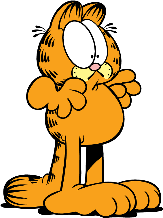 Garfield Clipart Scared - Garfield Scared Png (612x792)