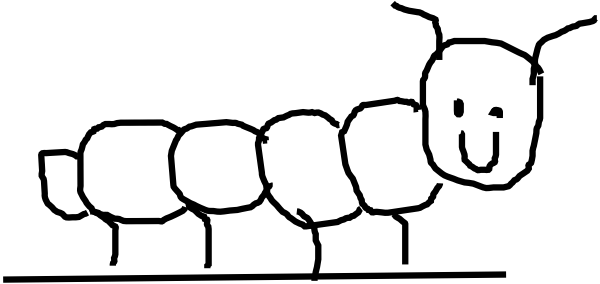 Caterpillar Clip Art - Clip Art Caterpillar Black And White (600x284)